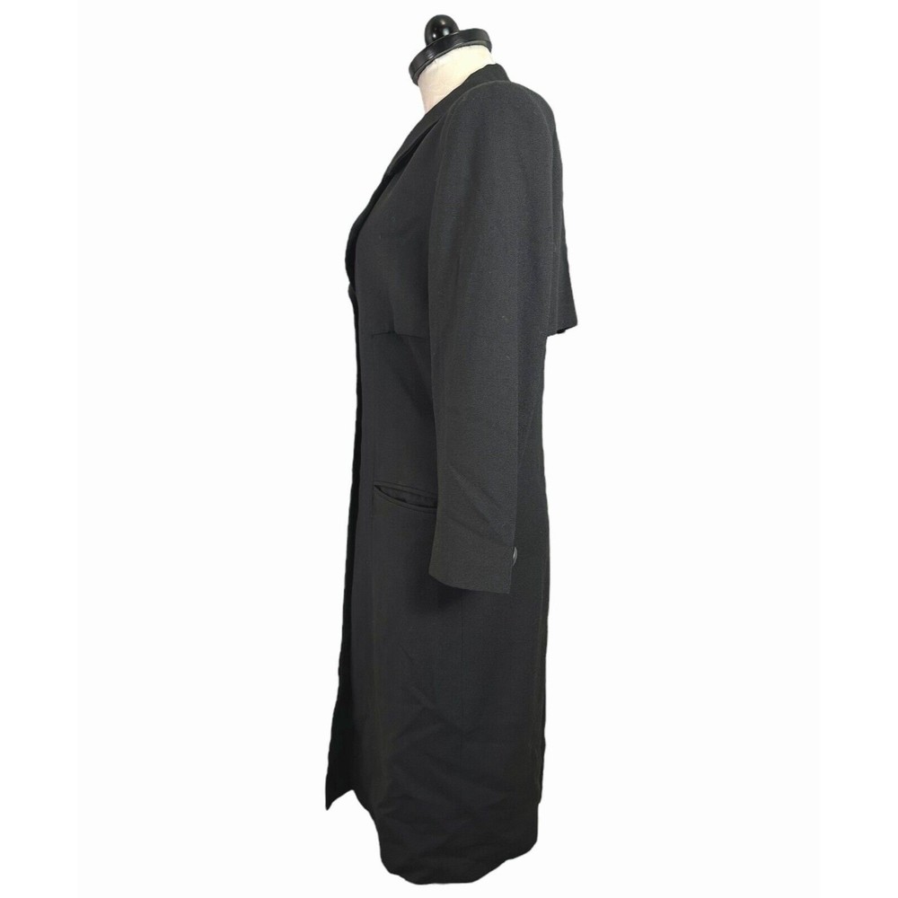 Vintage Tahari Wool Blend Notch Collar Trench Coat Women's 8 - Picture 8 of 16